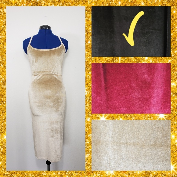 NEW blck Velvet Stretch Sexy off-shoulder Backless - Picture 3 of 8